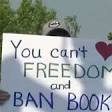 Protest held over proposal to ban books from Hillsdale Community Library